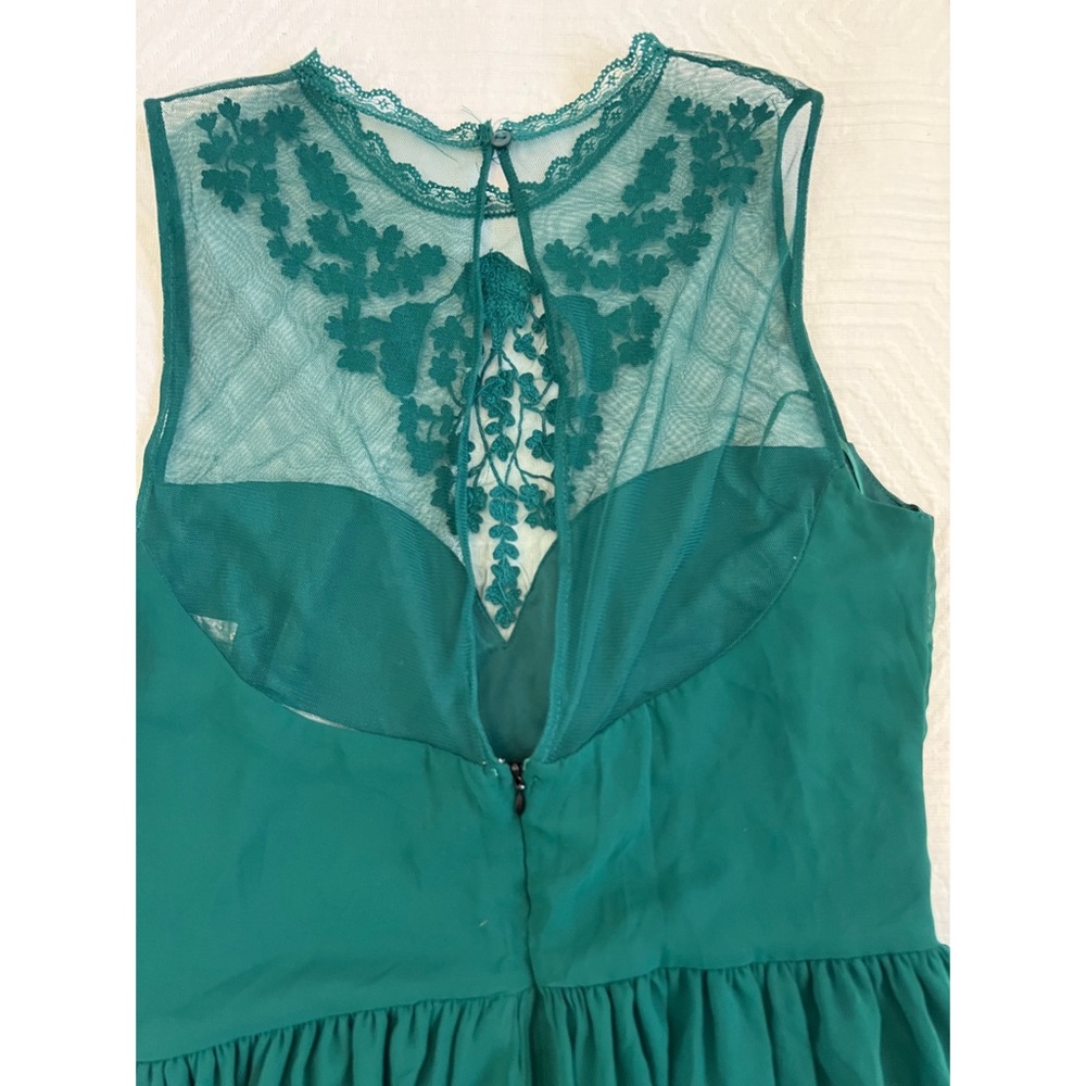 NWT - Zara - size medium - beaded and mesh sheer sleeveless dress - green - Picture 13 of 14